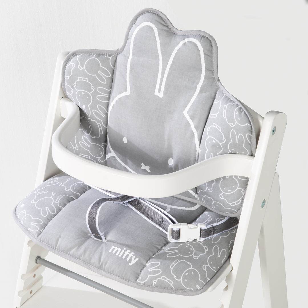 Trona Sit Up FUN + bandeja para comer + cojín de asiento miffy® - Madera natural