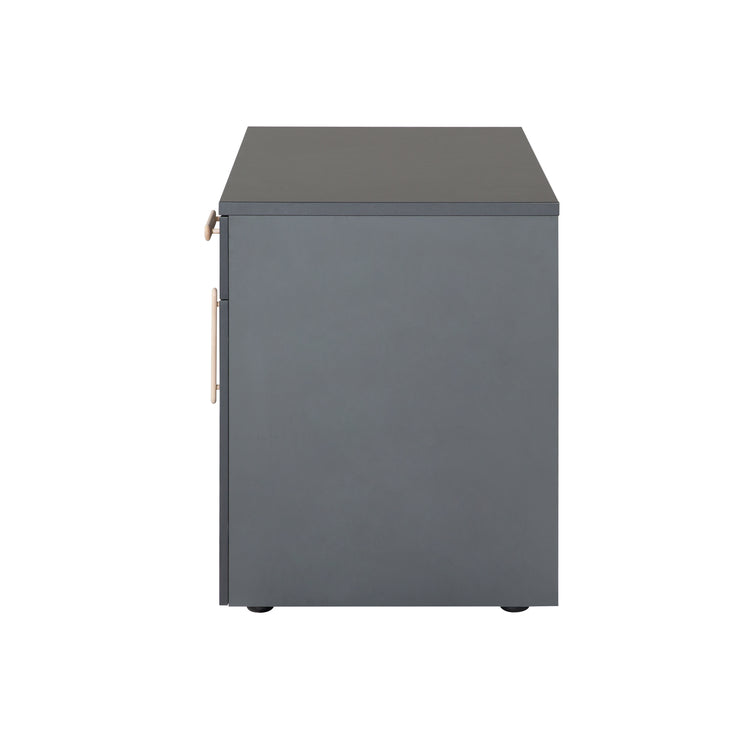 Bureau 'Jara' - Miroir -in convertible - anthracite - Poignées en hêtre solide