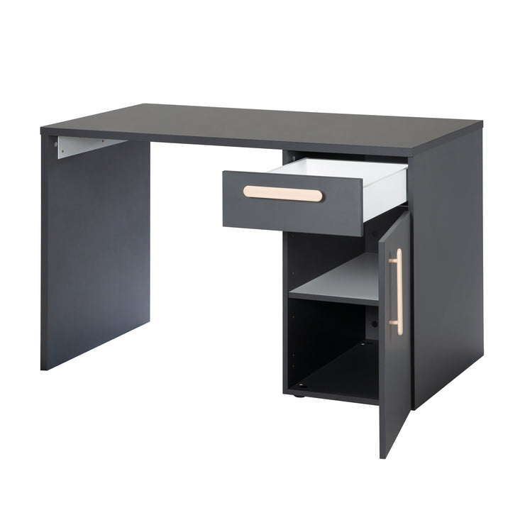 Bureau 'Jara' - Miroir -in convertible - anthracite - Poignées en hêtre solide