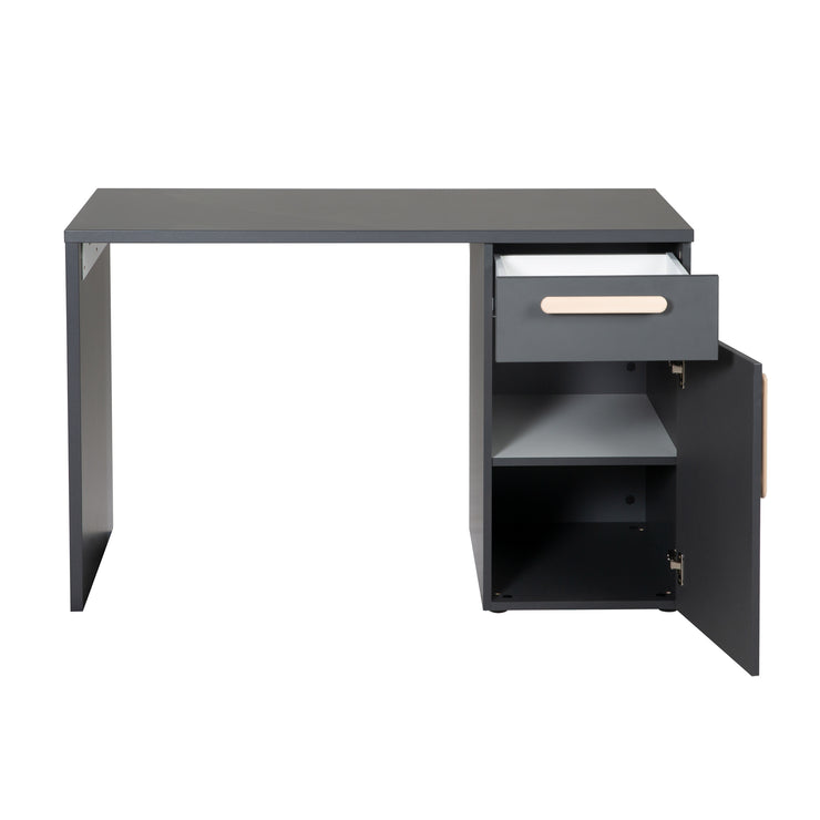 Bureau 'Jara' - Miroir -in convertible - anthracite - Poignées en hêtre solide