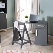 Bureau 'Jara' - Miroir -in convertible - anthracite - Poignées en hêtre solide