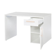 Desk 'Clara' - Can be set up in reverse - White - Solid beech handles