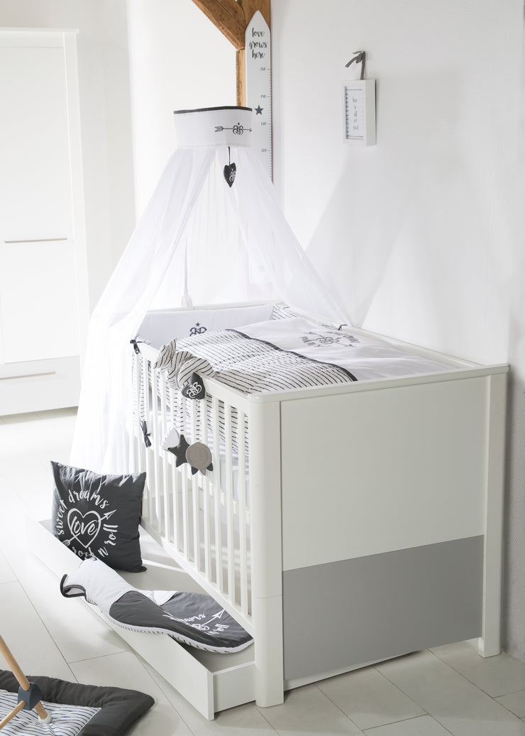 Combi cot 'Linus', 70 x 140 cm, adjustable, 3 slip rungs, convertible to junior bed