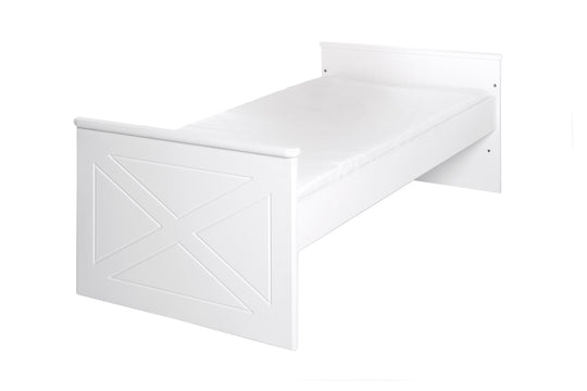 Cama infantil combinada 'Constantin', 70 x 140 cm, blanca, ajustable en altura, 3 barrotes extraíbles, convertible