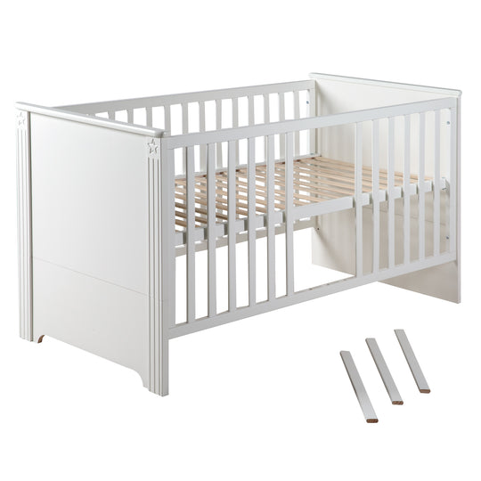 Cama infantil combinada 'Maxi', 70 x 140 cm, ajustable en 3 alturas, convertible en cama junior