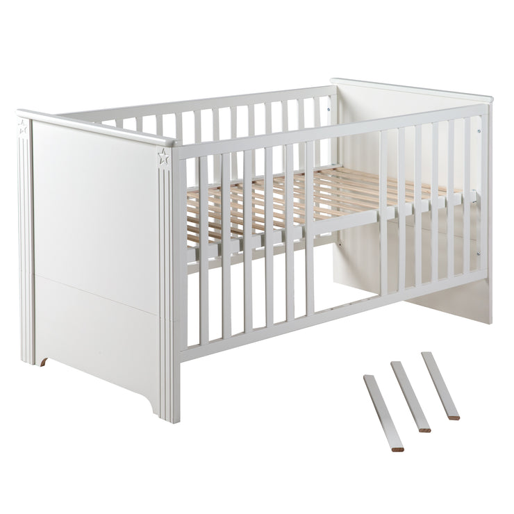 Kombi-Kinderbett 'Maxi', 70 x 140 cm,  3-fach höhenverstellbar, umbaubar zum Juniorbett
