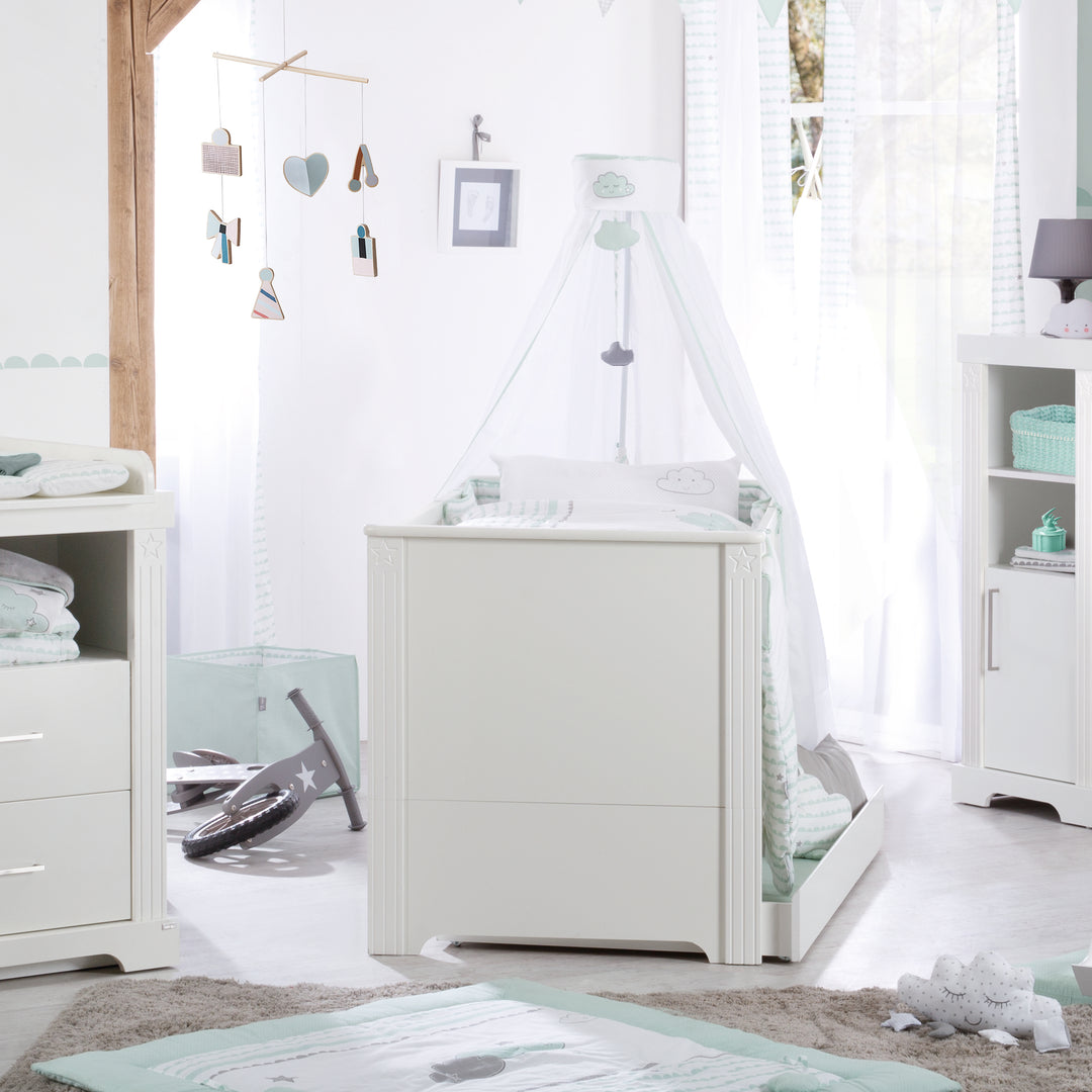 Cama infantil combinada 'Maxi', 70 x 140 cm, ajustable en 3 alturas, convertible en cama junior