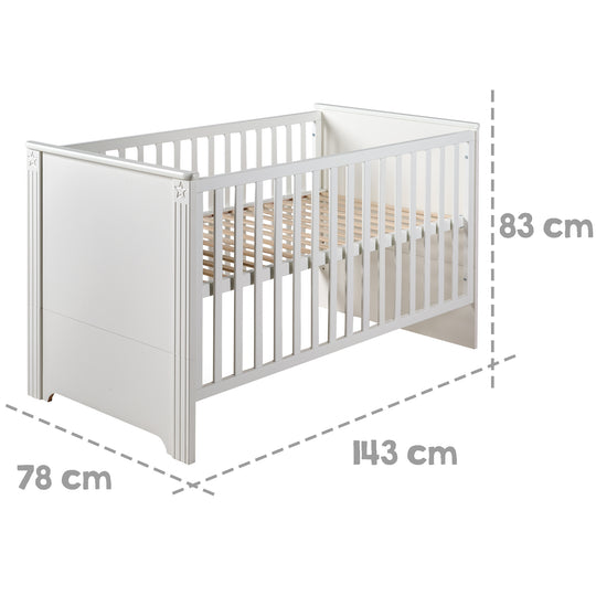 Cama infantil combinada 'Maxi', 70 x 140 cm, ajustable en 3 alturas, convertible en cama junior