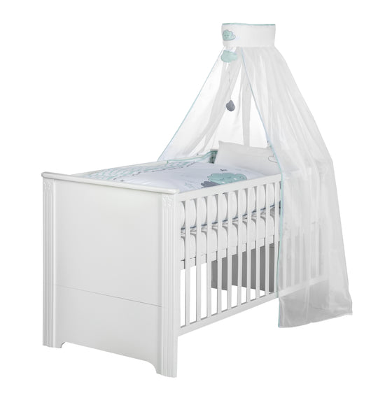 Children's Furniture Set 'Maxi' White including Convertible Bed, 70 x 140 cm & Wide Changing Table