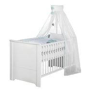 Kindermöbelset 'Maxi' weiß inkl. Kombi-Bett, 70 x 140 cm & breiter Wickelkommode