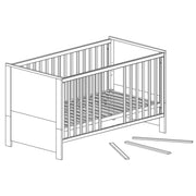 Combination cot 'Olaf', 70 x 140 cm, height-adjustable, 3 slip bars, convertible