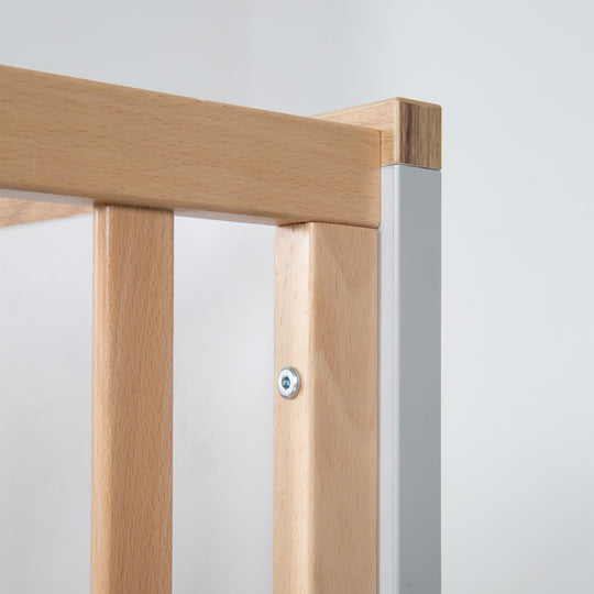 Cuna convertible 'Caro', 70 x 140 cm, ajustable en altura, extensible, 3 barrotes extraíbles, convertible