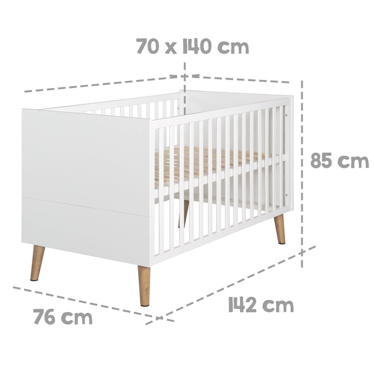 Cama combinada de niños 'Mick', 70 x 140 cm, altura ajustable, 3 brotes deslizantes, cama juvenil de conversión Barzum