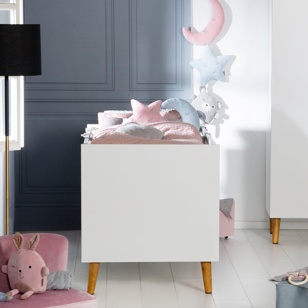 Cuna combinada 'Mick', 70 x 140 cm, ajustable en altura, con 3 barrotes extraíbles, convertible en cama juvenil