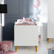 Kinderzimmerset 'Mick', inkl. Kombi-Bett, Wickelkommode & 3-türigem Schrank, weiß/Goldeiche