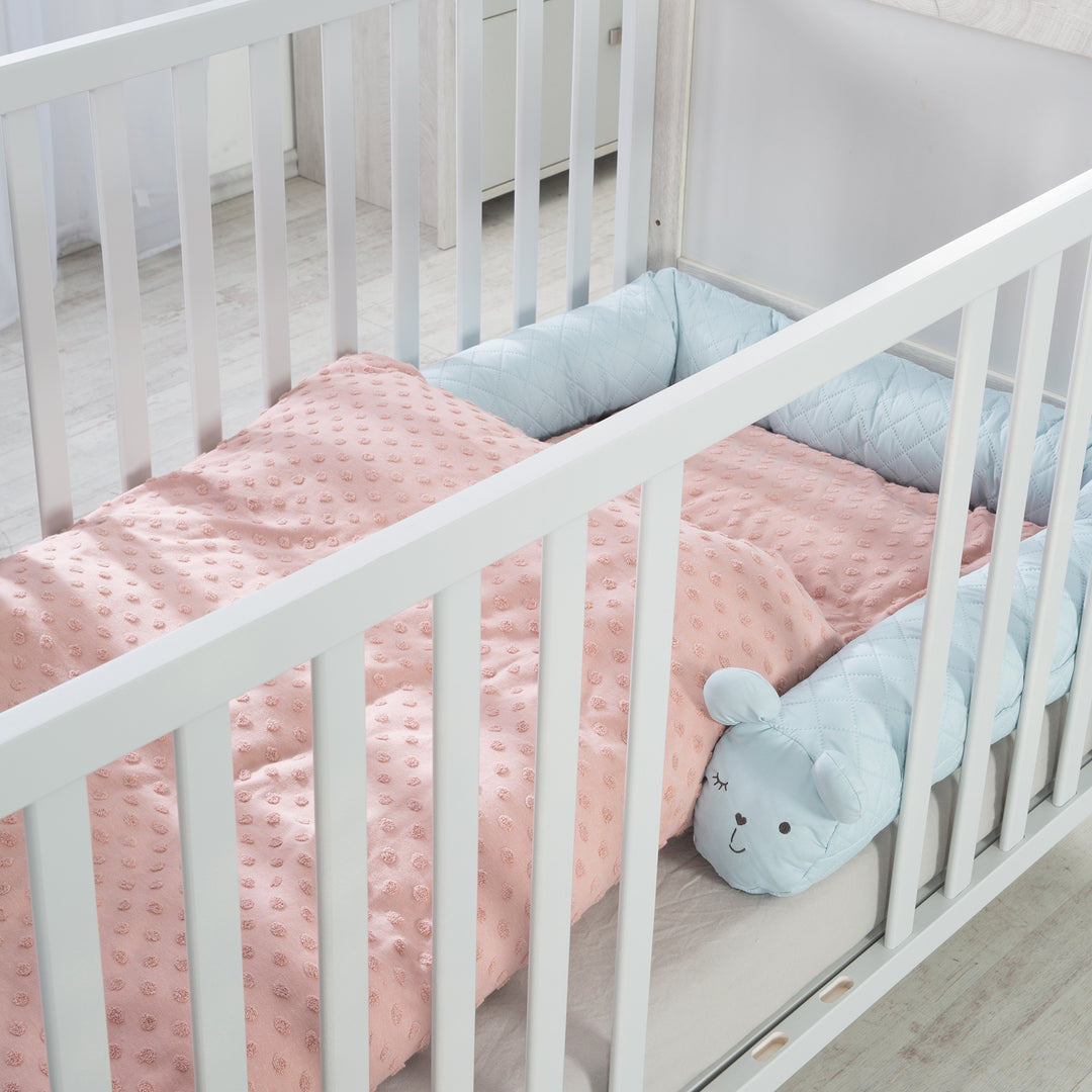 Cuna convertible 'Mila', 70 x 140 cm, ajustable y convertible en cama juvenil, con 3 barrotes extraíbles