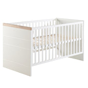 Cama combinada de niños 'Nele' 70 x 140 cm, con frentes blancos y fresado horizontal