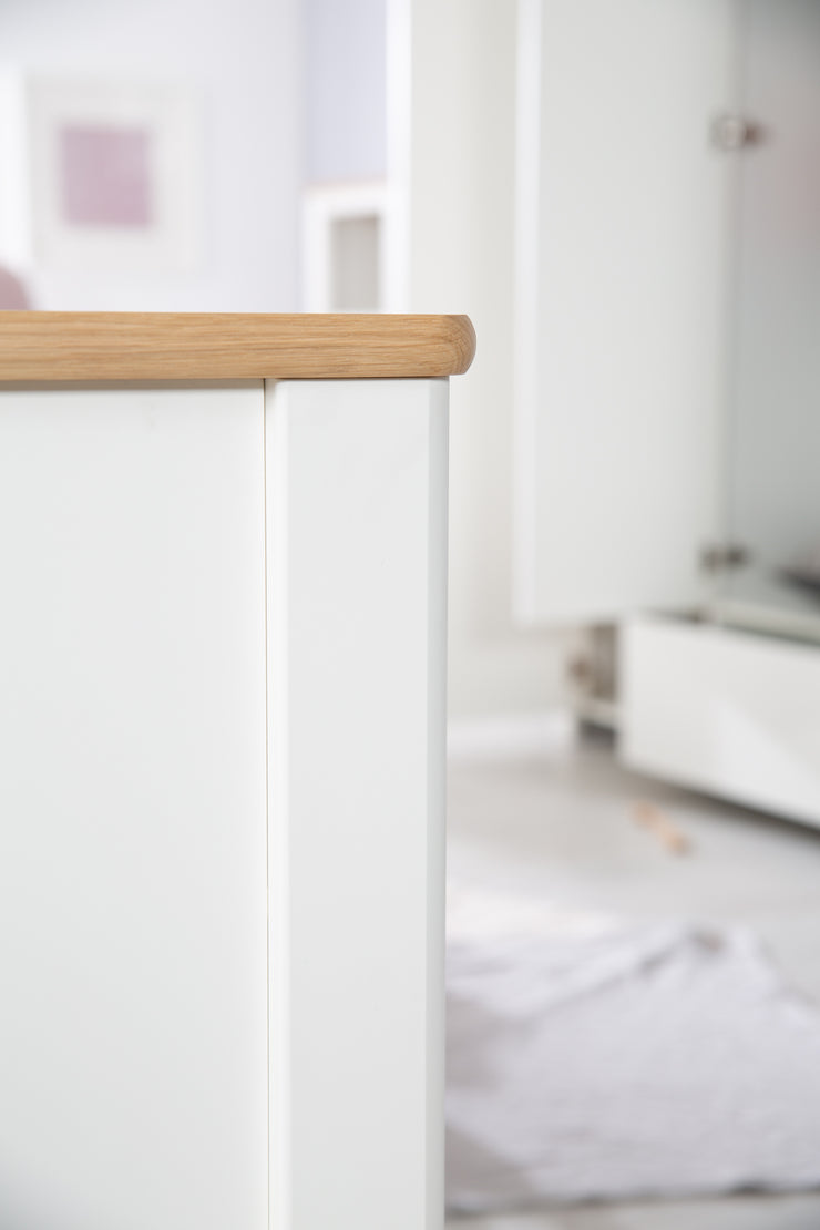Furniture set 'Ava' 2-part, incl. Kombi children's bed 70 x 140 cm & wrapping table cabinet deep