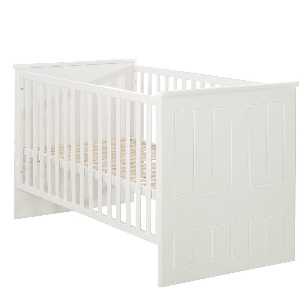 Kombi-Kinderbett 'Sylt', 70x140 cm, weiß, höhenverstellbar, 3 Schlupfs –  roba