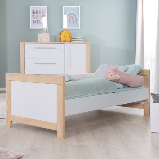 Cuna convertible 'Matilda' 70 x 140 cm, ajustable/convertible, incluye 3 barrotes extraíbles