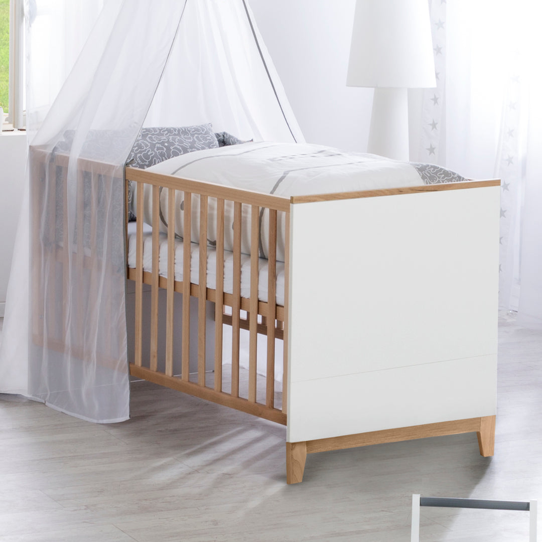 Cuna combinada 'Finn', 70 x 140 cm, ajustable, 3 barrotes extraíbles, convertible