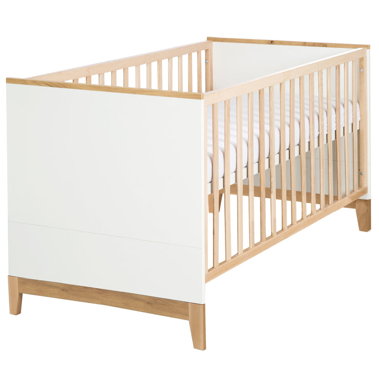 Cama infantil combinada 'Finn', 70 x 140 cm, regulable en altura, 3 barras antideslizantes, convertible