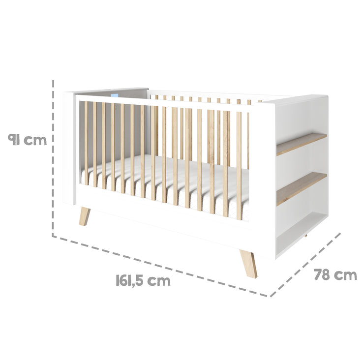 Intelligent Smart Bed 70x140 - App-controlled Combo Bed - White / Artisan Oak