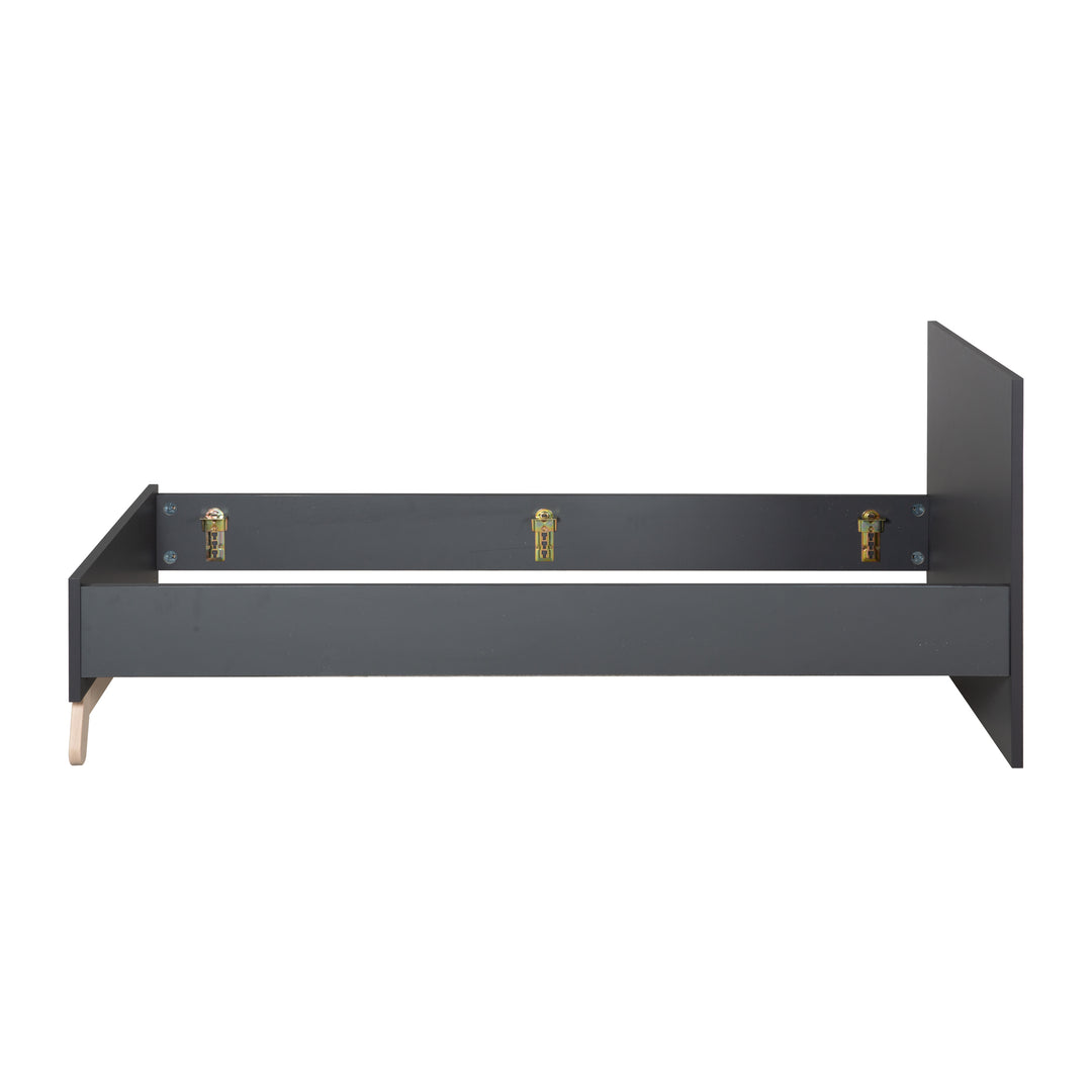 Cama juvenil 'Jara' 90 x 200 cm - Decoración antracita - Patas de haya maciza