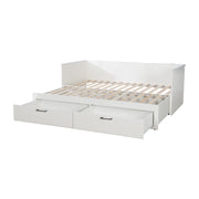 Lit de jour 'Sylt', extensible, blanc, 2 tiroirs, espace de rangement, lit invité dans la chambre des enfants