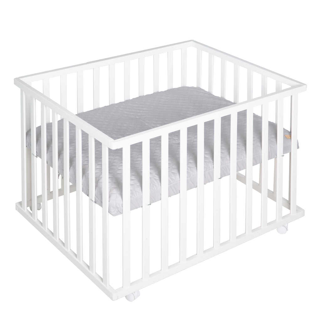 Parc Bébé Pliable Modulable 143x143x64 Cm - Avec Panier Basket Et Jouets - HDPE Non Toxique - Sécurité Ventouses