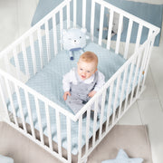 Pull -up 'Roba Style', 75 x 100 cm, wood white, including light blue protective insert & roll