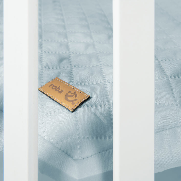 Pull -up 'Roba Style', 75 x 100 cm, wood white, including light blue protective insert & roll