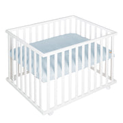 Parque infantil 'roba Style', 75 x 100 cm, incl. inserto protector azul claro y rollos, blanco