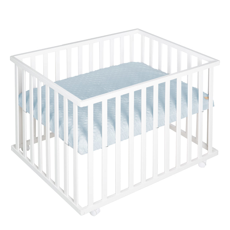 Pull -up 'Roba Style', 75 x 100 cm, wood white, including light blue protective insert & roll