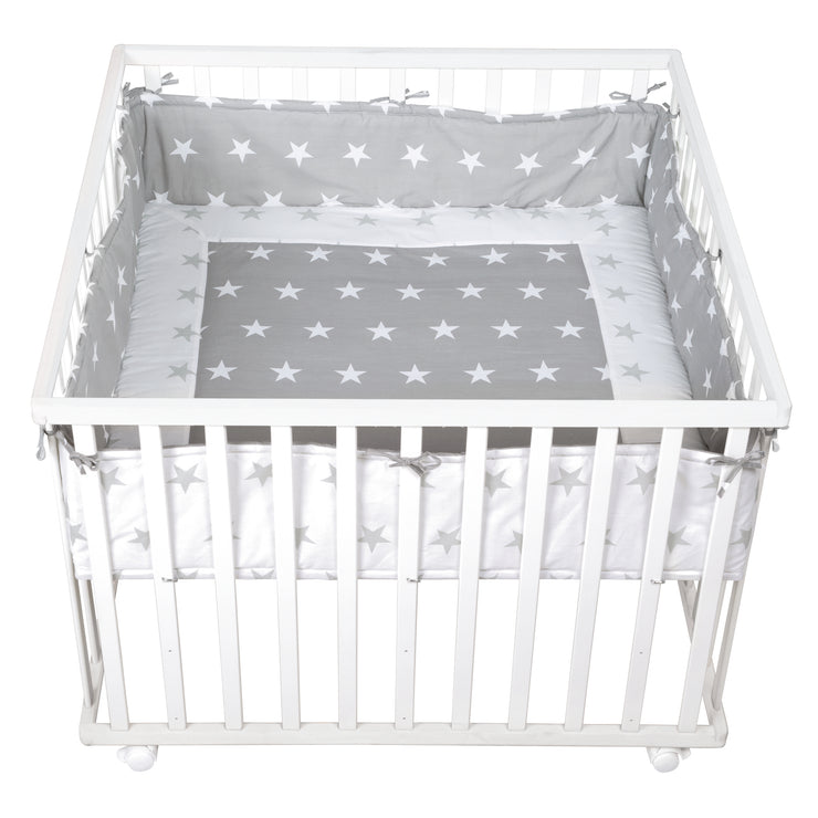 Passenger `` petites étoiles '', 100 x 100 cm, grille de jeu sûre, y compris l'insert et le rouleau de protection, blanc