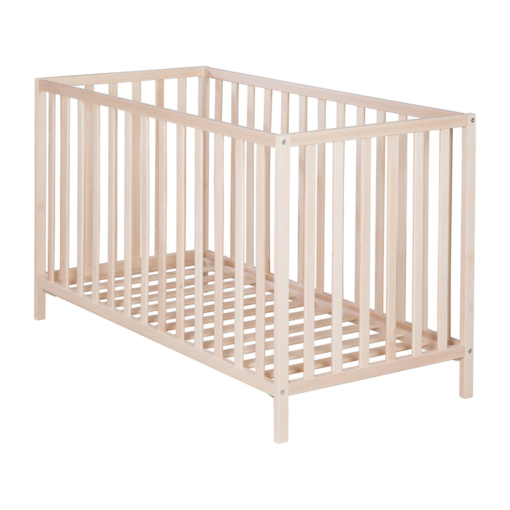 Letto per bambini "Cosi" 60 x 120 cm, in legno massello di faggio, naturale, regolabile in 3 posizioni in altezza