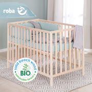 Letto per bambini "Cosi" 60 x 120 cm, in legno massello di faggio, naturale, regolabile in 3 posizioni in altezza