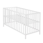 Children's bed 'Cosi' 60 x 120 cm, made of solid beech wood, painted white, 3-way height adjustable