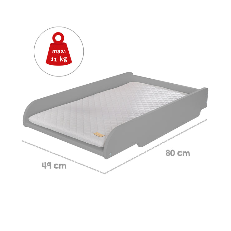 ROBA Lit Bébé Cabane 60x120 cm + Plan et Matelas à langer - Convertible en Lit  Cododo - Hauteur Réglable - Bois Laqué Gris gris - Roba