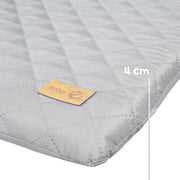 Cama casita 60 x 120 cm, certificado FSC, cama para bebé y supletoria, gris, ajustable en 6 direcciones, convertible