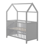 House bed 60 x 120 cm, FSC certified, taupe, 6-foldable, suitable as a baby and side bed
