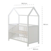 Hausbett 60 x 120 cm, FSC zertifiziert, taupe, 6-fach verstellbar, als Baby- & Beistellbett geeignet