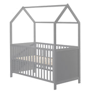 Hausbett 70 x 140 cm, FSC zertifiziert, Kombi-Kinderbett, taupe, 3-fach verstellbar, umbaubar