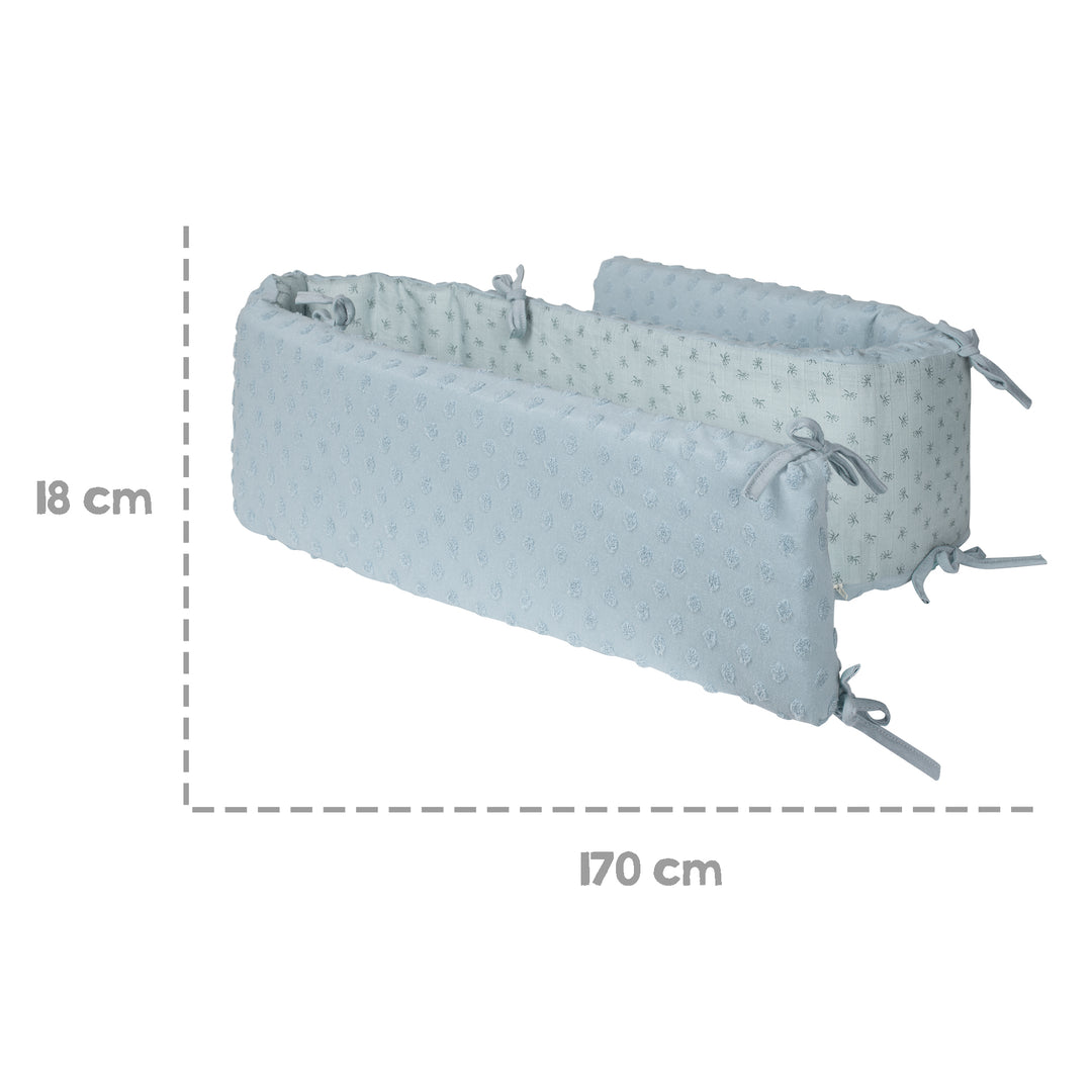 Organic Bed Bumper 'Lil Planet', Organic Cotton, for Beds 60 x 120 cm/70 x 140 cm, Light Blue