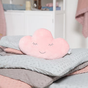 Cojín de peluche nube 'estilo roba', rosa / malva, cojín mullido para habitaciones de bebés y niños