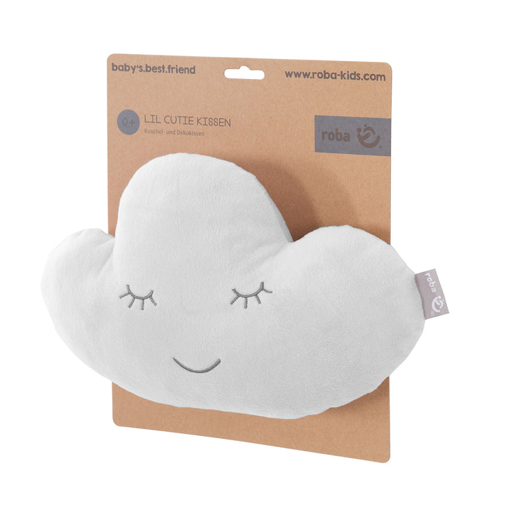 Cuddly pillow cloud 'roba style', silver gray, fluffy throw pillow for baby & children's rooms