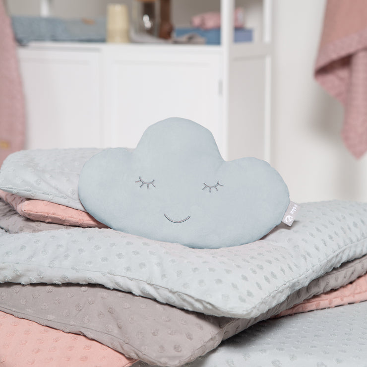 Cuddly pillow cloud 'roba style', light blue / sky, fluffy throw pillow for baby & children's rooms