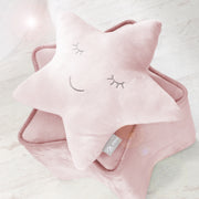 Cuddly Pillow Star "Roba Style", rosa/malva, cuscino decorativo soffice per camere per bambini e bambini