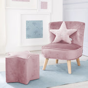 Coussin en peluche étoile "roba Style" rose/mauve, coussin décoratif douillet pour chambre d'enfant