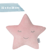 Cuddly pillow star 'roba Style', pink/mauve, fluffy decorative pillow for baby & nursery